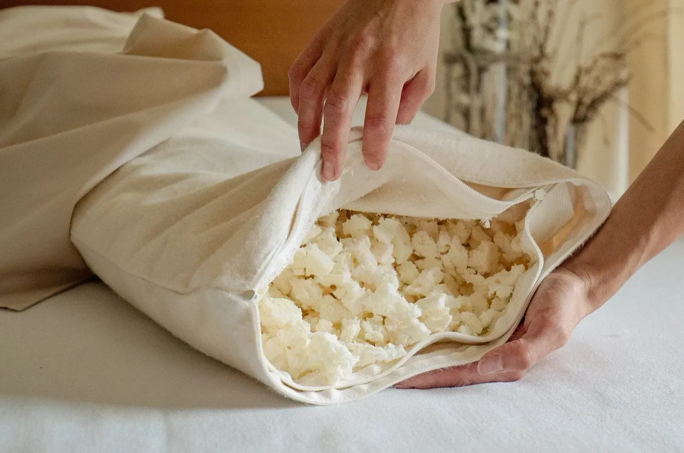 Seitenschläferkissen 35×140 cm mit Schafwollfüllung für ergonomischen Schlaf